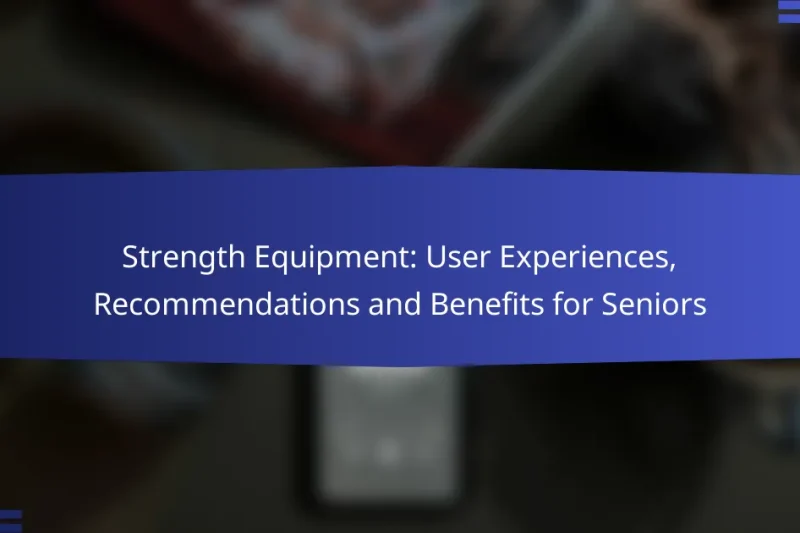 Strength Equipment: User Experiences, Recommendations and Benefits for Seniors