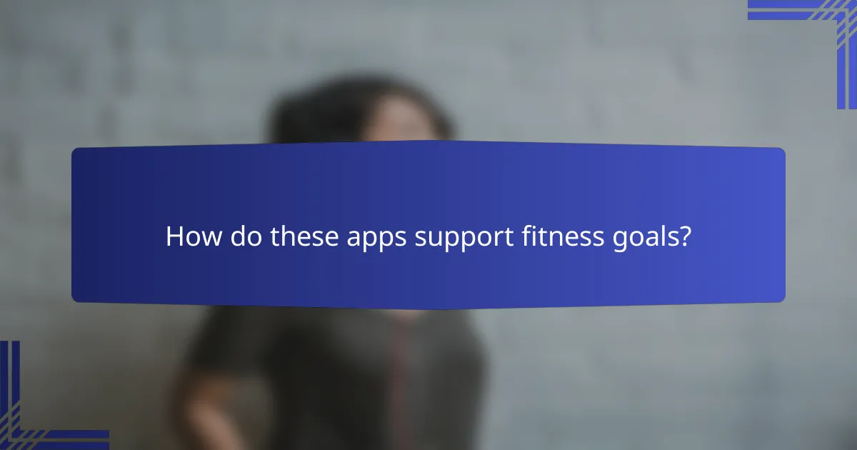 How do these apps support fitness goals?
