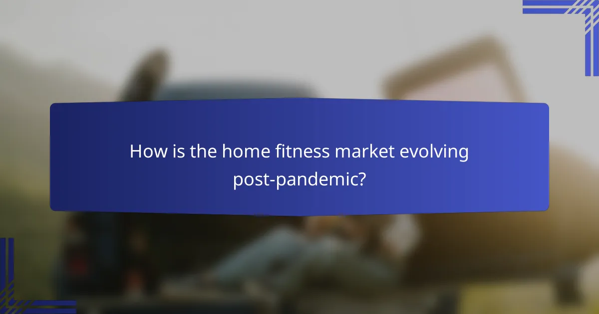 How is the home fitness market evolving post-pandemic?