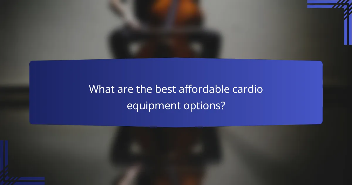 What are the best affordable cardio equipment options?